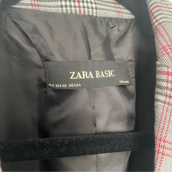 NWOT Zara basic gray plaid checkered coat blazer XS - Picture 6 of 13